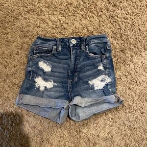 American Eagle ripped blue jean shorts